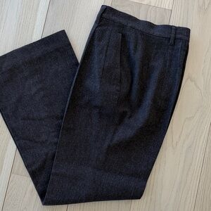 Jil Sander Charcoal Brown Wide Leg Trousers